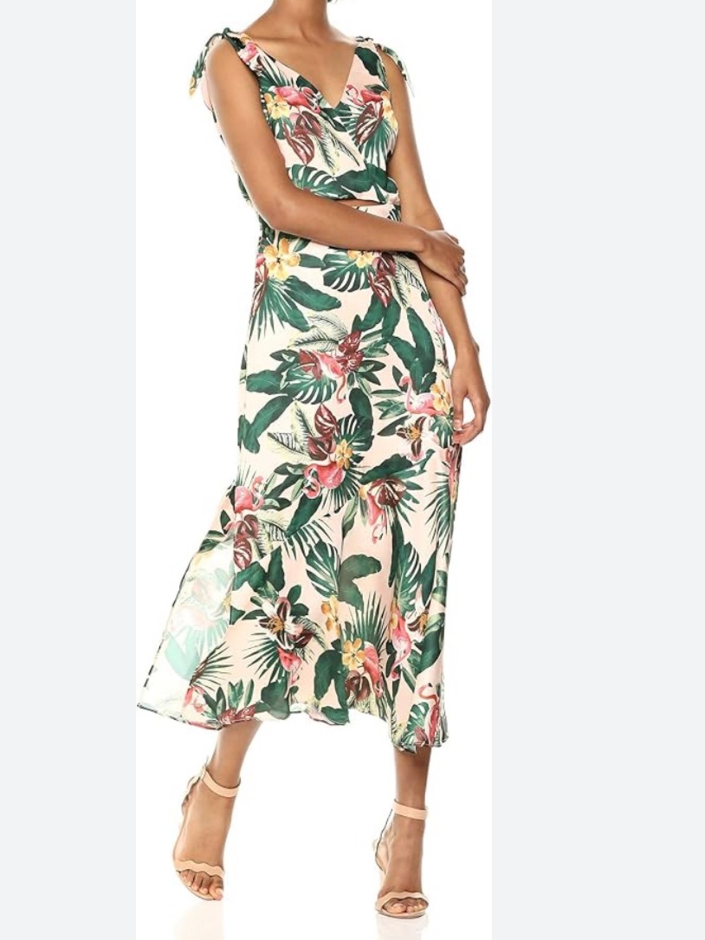 Sam Edelman Floral Tie-Shoulder V-Neck Maxi Dress - Pink size 6